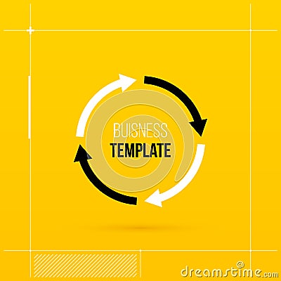 Round cycle template with four segments. Vector Illustration