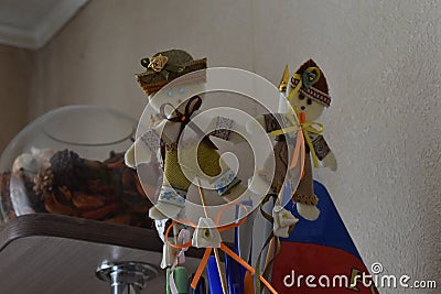 Round dance - folk rag doll with his hands. Stock Photo