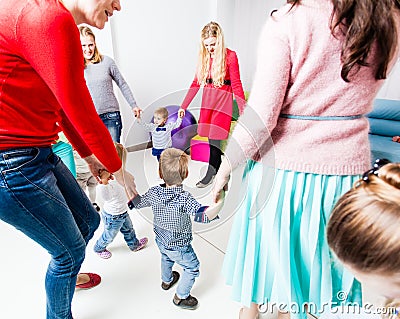 Round dance in the kindergarten Stock Photo