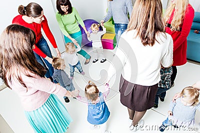 Round dance in the kindergarten Stock Photo