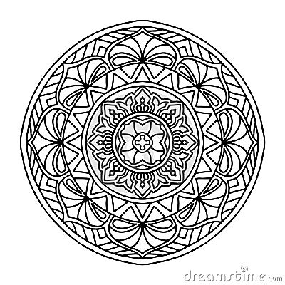 Round decorative ornament element. Mandala Vector Illustration