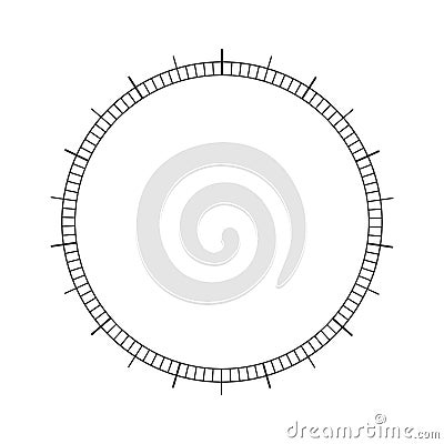 Round 360 degree measuring scale of barometer, speedometer, compass, thermometer. Circular measuring tool Vector Illustration