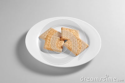 Round dish with biscuits Stock Photo