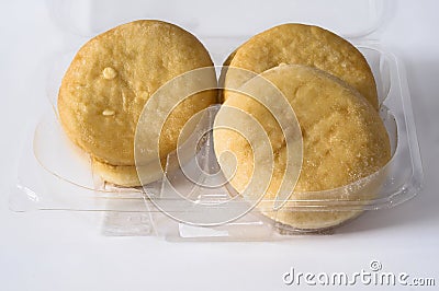 Round Donuts in Tray Stock Photo