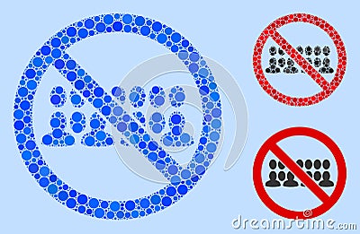 Round Dot Stop People Group Icon Collage Stock Photo