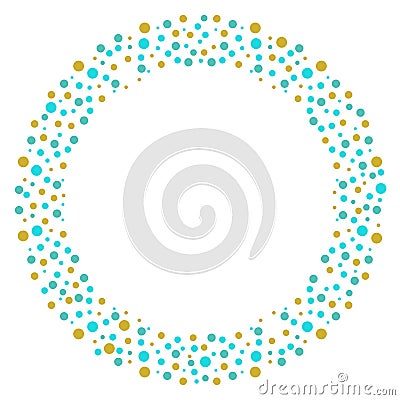 Dotted round frame isolated on white Vector Illustration