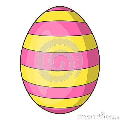 Round easter egg icon, cartoon style Vector Illustration