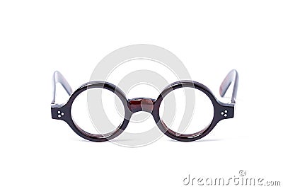 Round eyeglasses Black frame for businessman Stock Photo