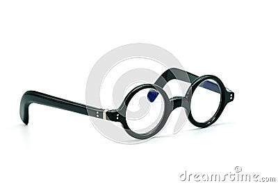 Round eyeglasses Black frame for businessman, Myopia nearsightedness, eyeglasses, Stock Photo