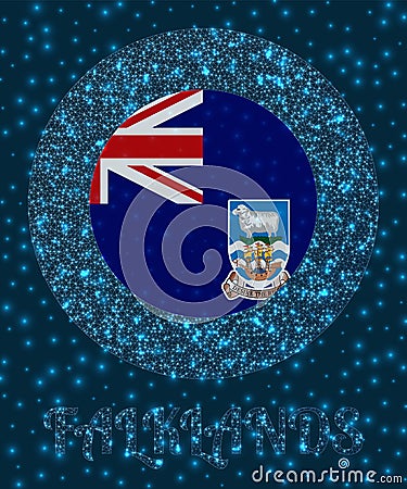 Round Falklands badge. Vector Illustration