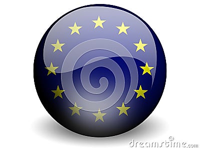 Round Flag of European Union Stock Photo