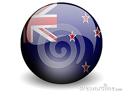 Round Flag of New Zealand Stock Photo