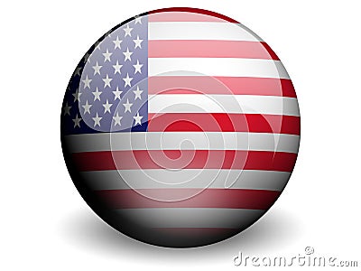 Round Flag of United States Stock Photo