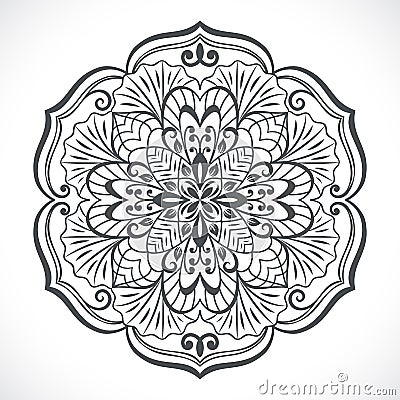 Round floral element Vector Illustration