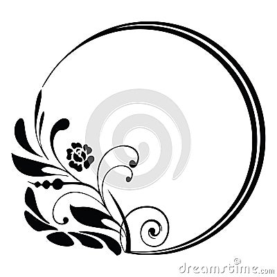 Round floral frame border Vector Illustration