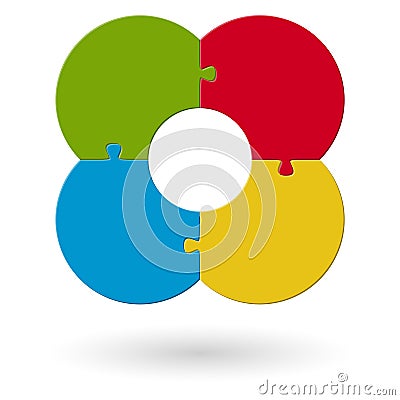 round flower puzzle colored Vector Illustration
