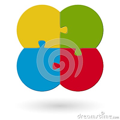 round flower puzzle colored Vector Illustration