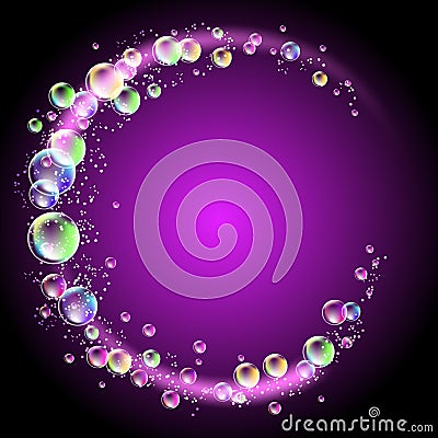 Round frame with bubbles Vector Illustration