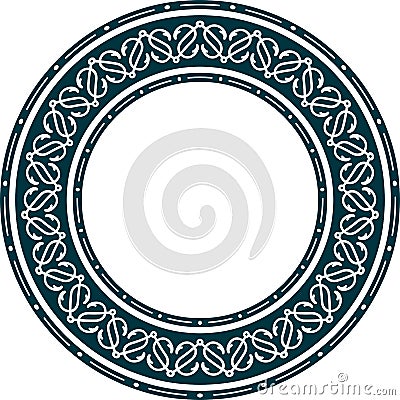 Round frame with fishing hooks Vector Illustration