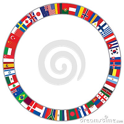 Round frame made of world flags Vector Illustration