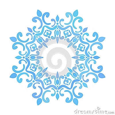 Round frame, Circular ornament design element blue Vector Illustration