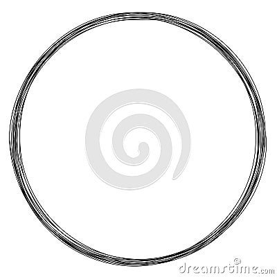 Round frame skein of wire, black circular wound frame Vector Illustration