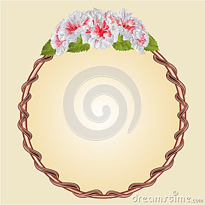 Round frame with whites hibiscus vector Vector Illustration
