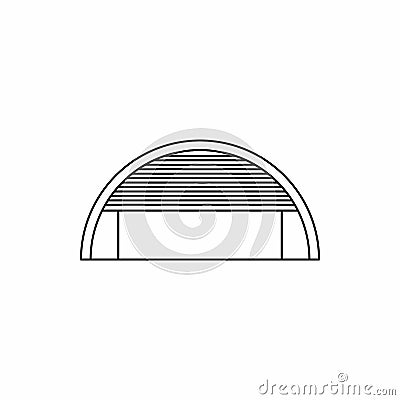 Round garage icon, outline style Vector Illustration