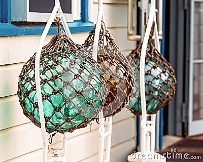 Glass Marker Buoys Editorial Stock Photo