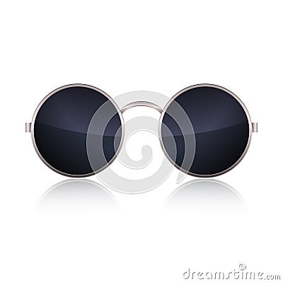 Round Glasses isolated on white background. Vector Vector Illustration