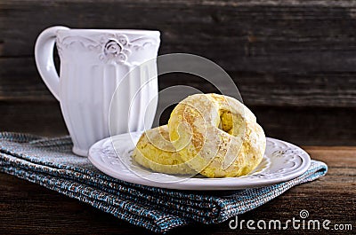 Round glazed cookies Stock Photo