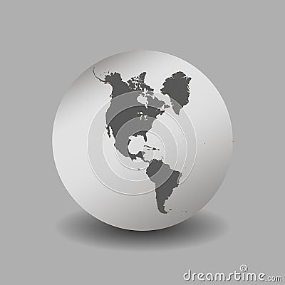 The round globe, earth, universe on grey background Vector Illustration