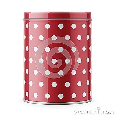 Round glossy tin can template. Vector Illustration