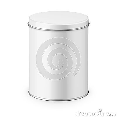 Round glossy tin can template. Stock Photo