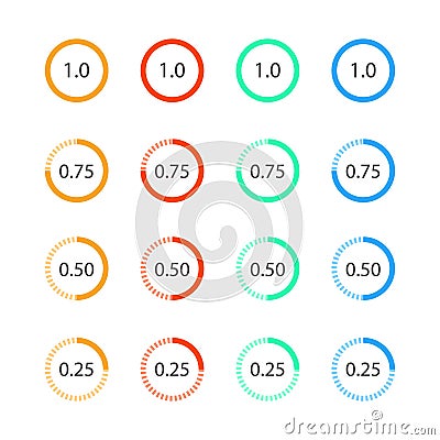 Round graph circular charts, set design templates Stock Photo