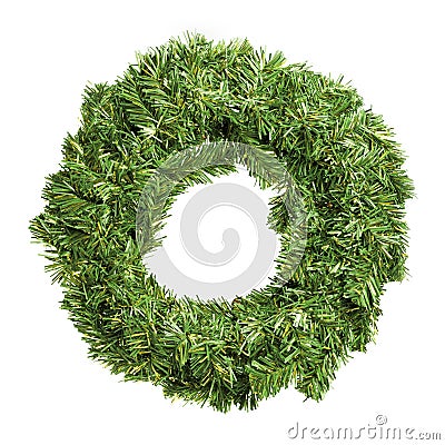 Round green christmas wreath Stock Photo