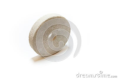 Round Grindstone Isolated On White Background close up Stock Photo