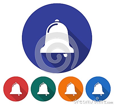 Round icon of bell Vector Illustration