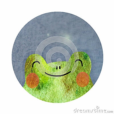 Round icon with a frog Stock Photo