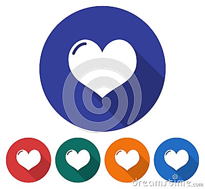 Round icon of heart Vector Illustration