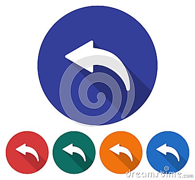 Round icon of left curved arrow Vector Illustration