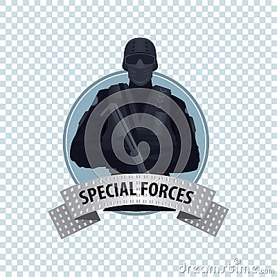 Round icon with Special Law Enforcement Unit Vector Illustration