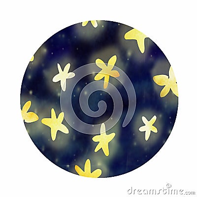 Round icon with stars Stock Photo