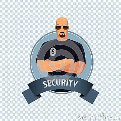 Round icon on white background with security Vector Illustration