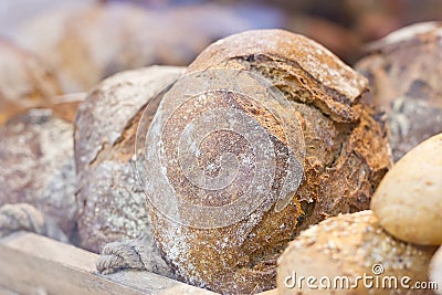 Round integral loaf bread. Stock Photo