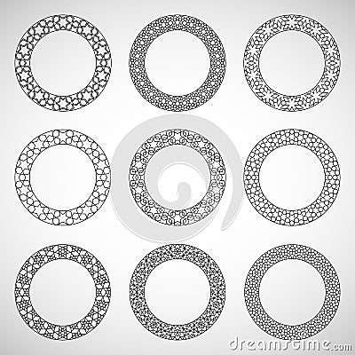 Round islamic ornamental geometric patterns Vector Illustration