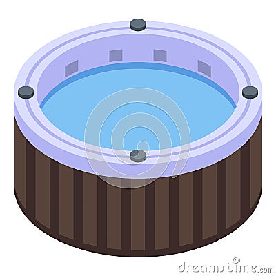 Round jacuzzi icon, isometric style Vector Illustration