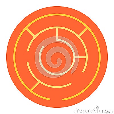 Round labyrinth flat icon. Circle maze color icons in trendy flat style. Intricacy gradient style design, designed for Vector Illustration