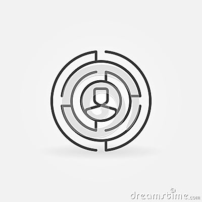 Round labyrinth outline icon Vector Illustration