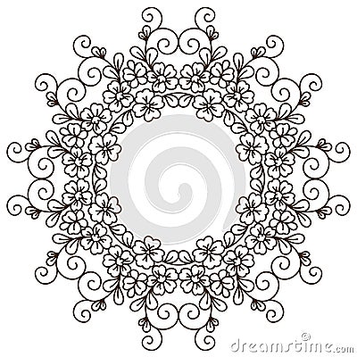 Round lace card Vector Illustration